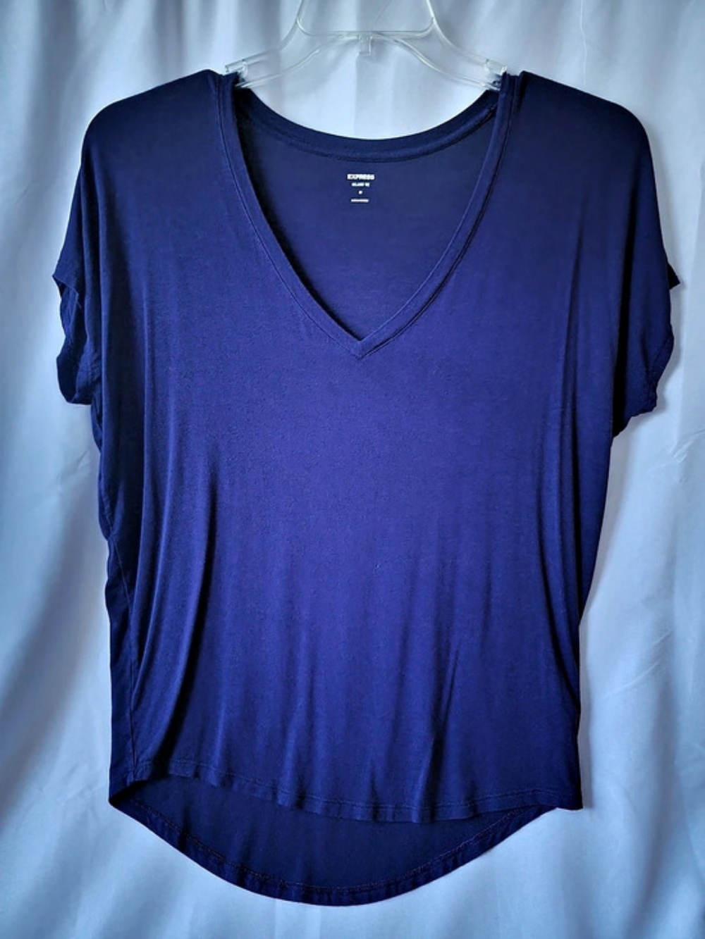 Express Relaxed Tee V-Neck Royal Purple Women's Tee XS